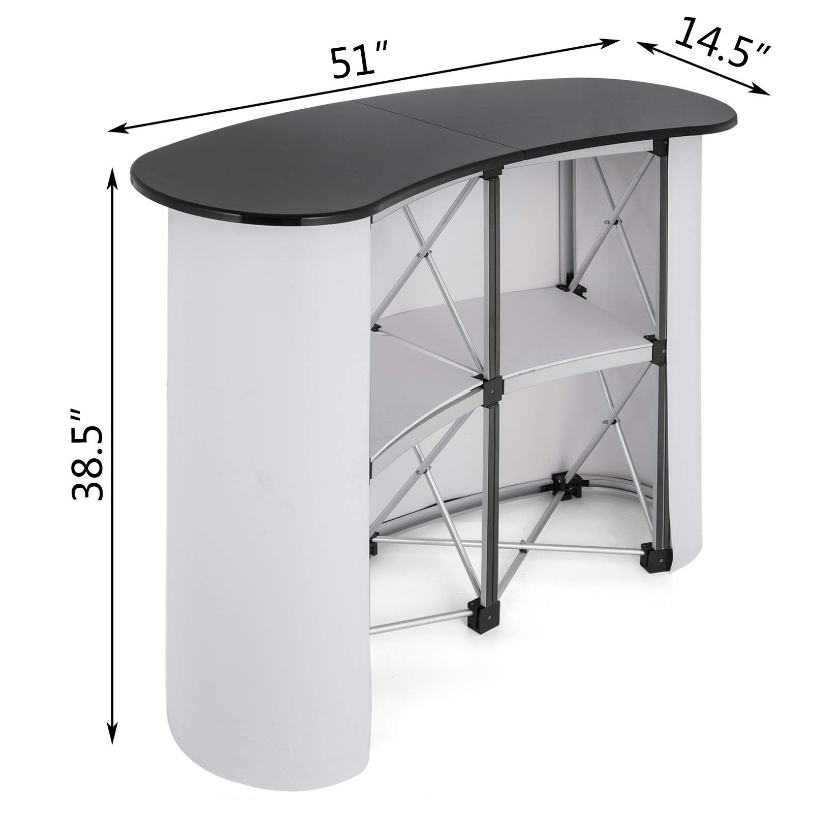 51x38.5 Pouce Portable Pop Up Salon D'exposition Affichage Comptoir Promotion Podium Table Stand avec Mur Carry Sacs Assurer la Stabilité