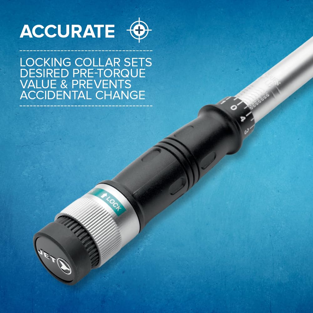 JET 3/8 Inch Drive Torque Wrench - Dual Scale, Jolt & Click