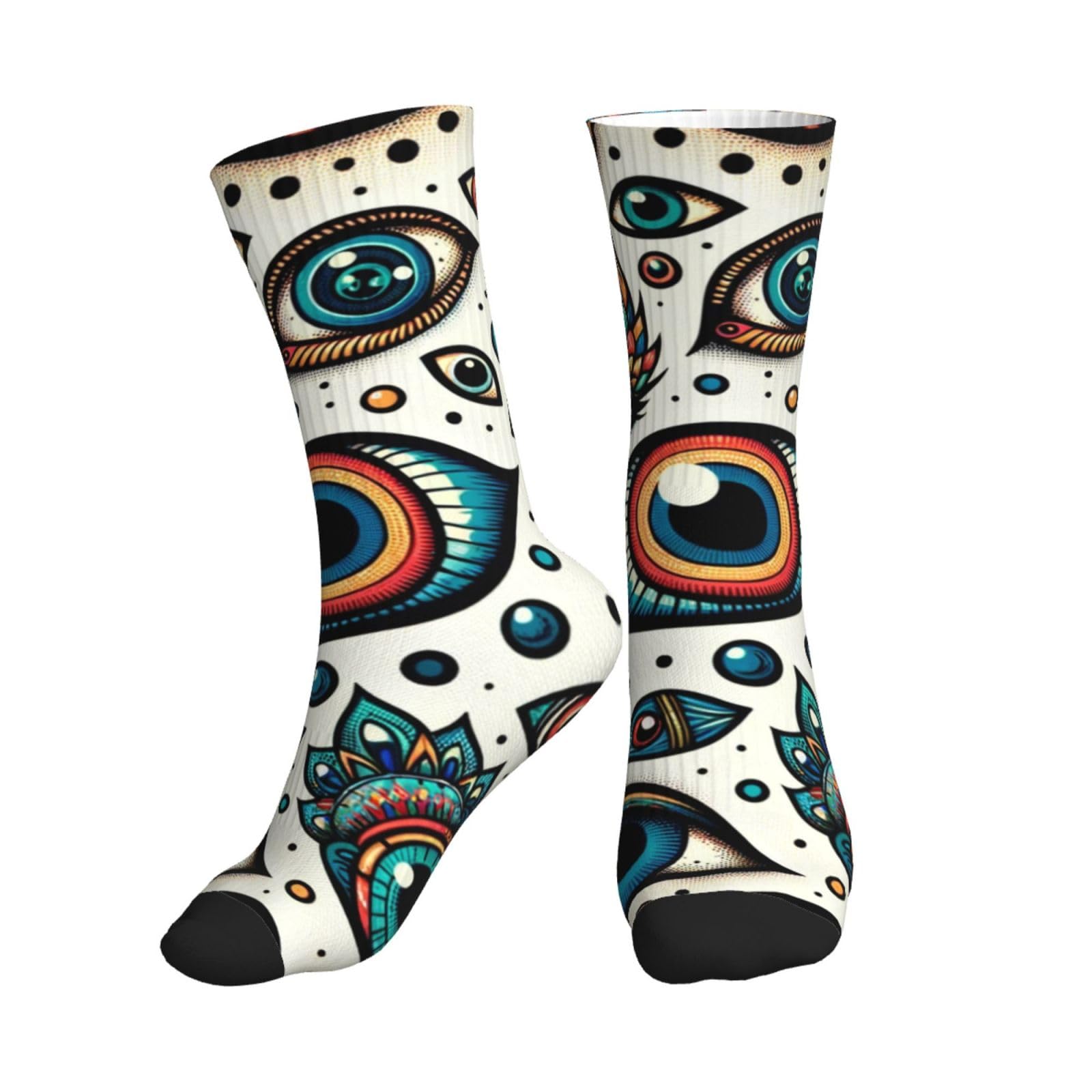 Augenstern Unisex Crew Sport Socks The-Colorful-Evil-Eye Outdoor Recreation Socks