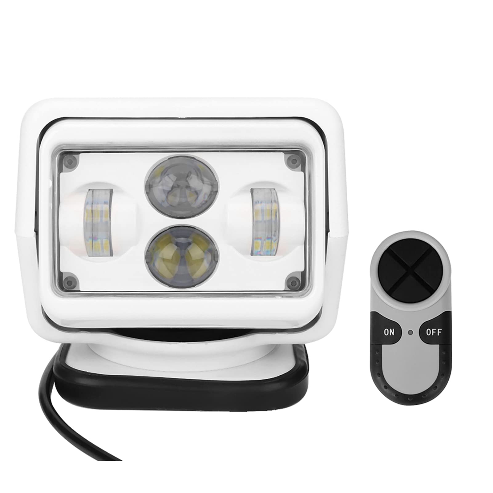 Fydun Luz de Búsqueda Marina,Reflector LED,60W LED Luz de Búsqueda con Control Remoto para Coche Foco para Exteriores para Coche Barco
