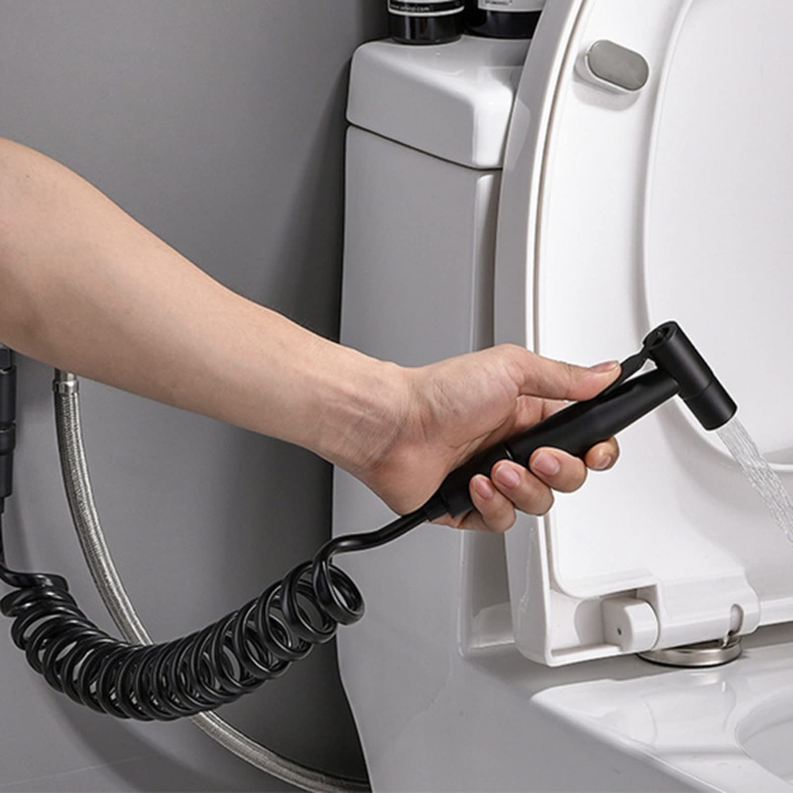 Doccetta per Bidet Miscelatore Nero Spruzzatore Booster Kit Doccetta per Bidet WC Doccia Rubinetto da Muro Manico Singolo Kit Spruzzatore per Bidet Doccino Bidet