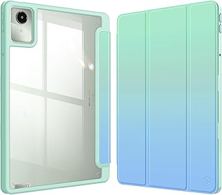 Fintie Hybrid Slim Case for Lenovo Tab M11 (2023) TB-330FU /Lenovo Tab K11 LTE 2024 TB-330XU, Shockproof Cover with Clear Transparent Back Shell with Pencil Holder, Auto Wake/Sleep, Seaside Ombre