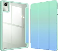 Hybrid Slim Case for Lenovo Tab M11 (2023) TB-330FU /Lenovo Tab K11 LTE 2024 TB-330XU, Shockproof Cover with Clear Transparent Back Shell with Pencil Holder, Auto Wake/Sleep, Seaside Ombre