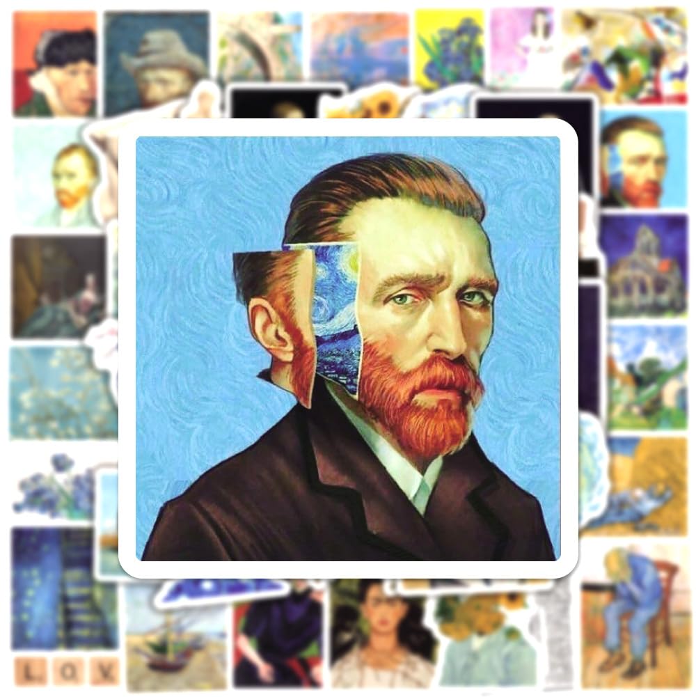 52 Graffiti Aufkleber Berühmte Kunst – Van Gogh, Mona Lisa, Vinyl, Wasserdicht, 3,8-8,9 Cm