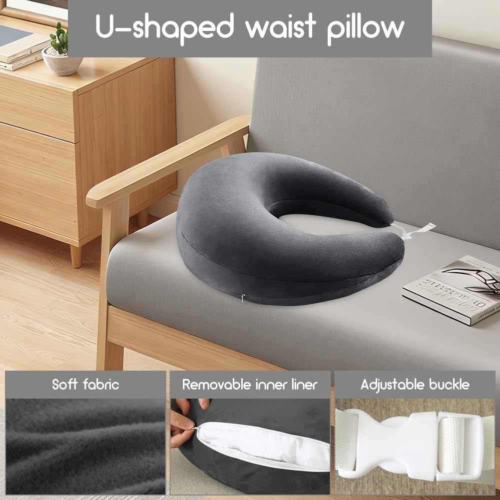 Crealis Coussin ergonomique au crochet, coussin de soutien, coussin de jeu, coussin de bras ergonomique, léger, portable, soulage les tensions (gris foncé)