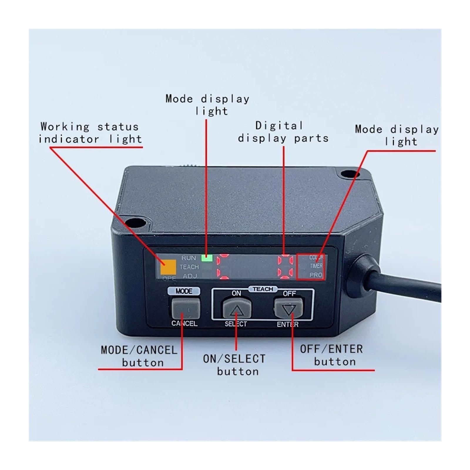 PM-A101 Farbsensor Farberkennungsmarkierung Digitale Markierungsübertragung Optischer fotoelektrischer Sensor(PM-A101-25mm)