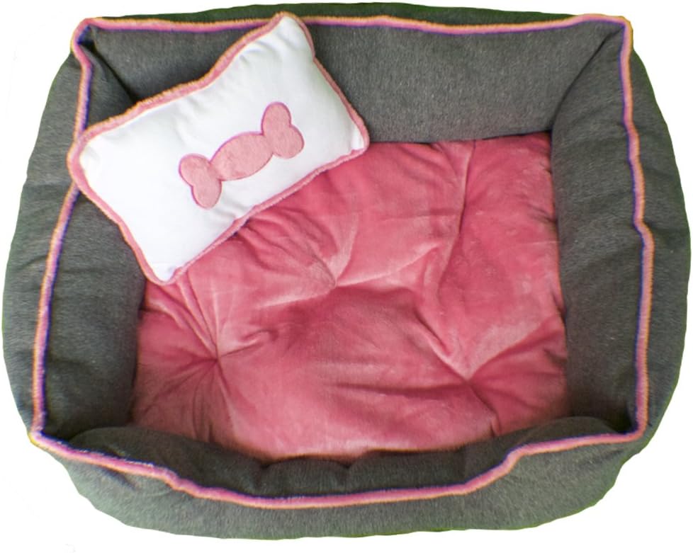 Pink Fleece Dog Bed Madison for Pets 15lbs & Under (Small, Baby Blue)