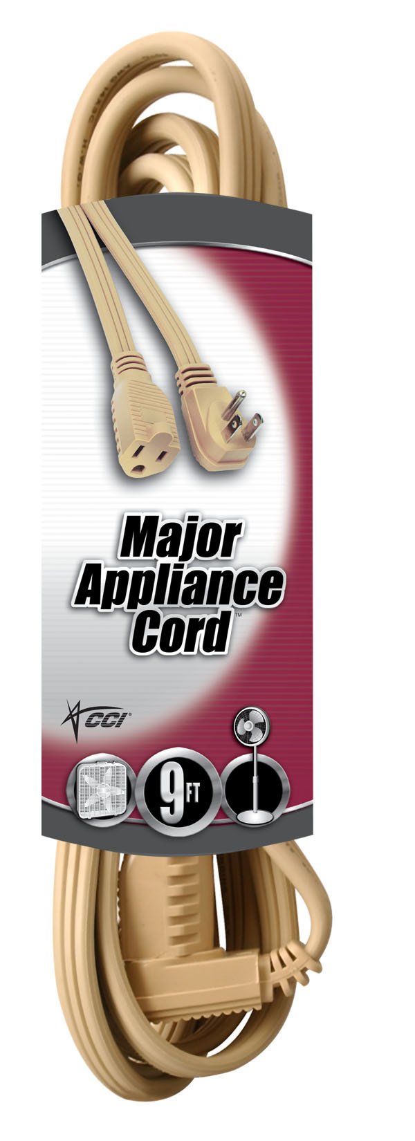 Coleman Cable 035333323 3533 Ext Cord; 9 Foot; Beige