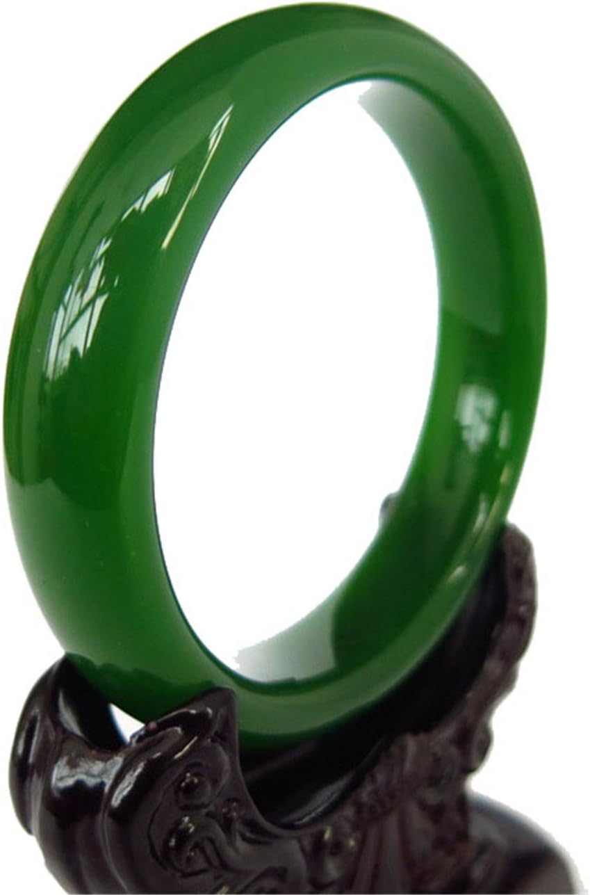 yigedan Natural Handmade Green Chinese Hetian Nephrite Jade Bangle Bracelet