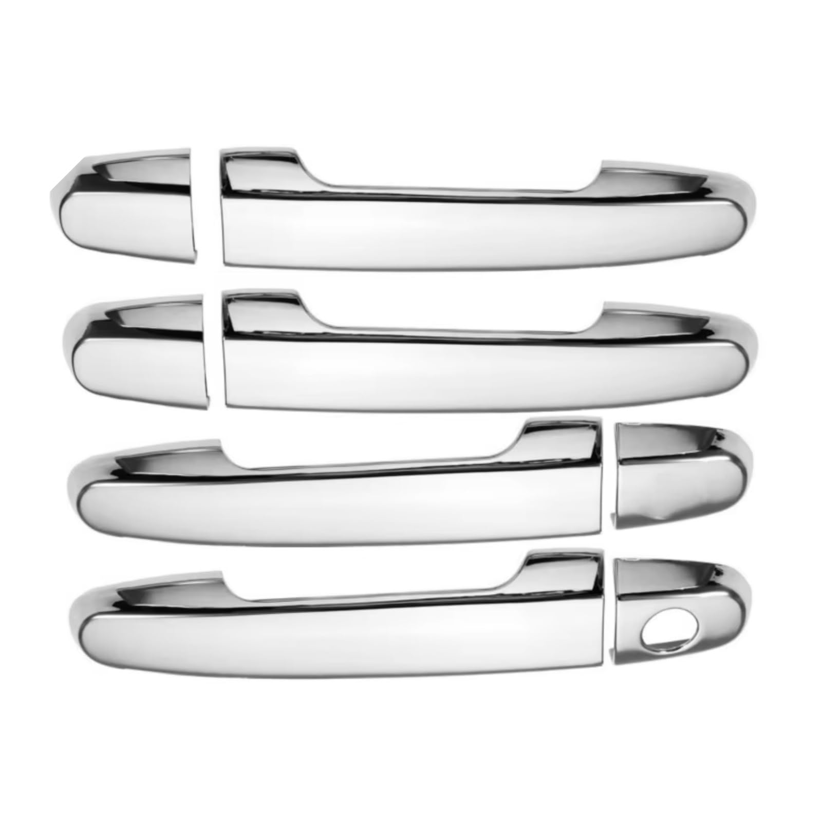 DSPOLIMV Outer Door Handle Cap Compatible with Toyota for Corolla for Axio for Altis 2008-2013 Chrome Carbon Fiber Car Door Handle Cover Trim Styling Overlay Sticker(Chrome 1 Keyhole)
