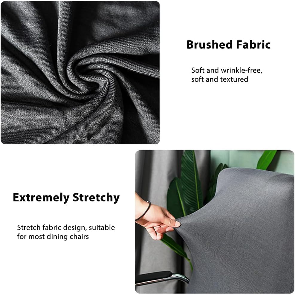 Computer Office Chair Cover, Universal Fit Stretchable Washable Armchair Slipcover Removable Boss Chairs Slipcovers with Zipper for Office Home Decorative,Gray 2 Pack,M