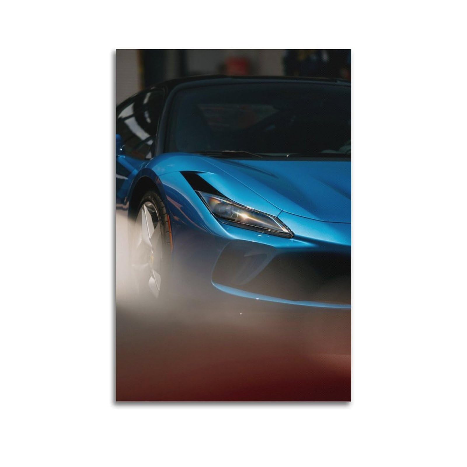 OKAHYS V8 Engine Supercar F8 Tributo Racing Poster Modern Decorative Canvas Prints - Ideal Wall Art for Family, Man Cave, Game Room, Boys & Girls Bedroom 20x30inch(50x75cm)