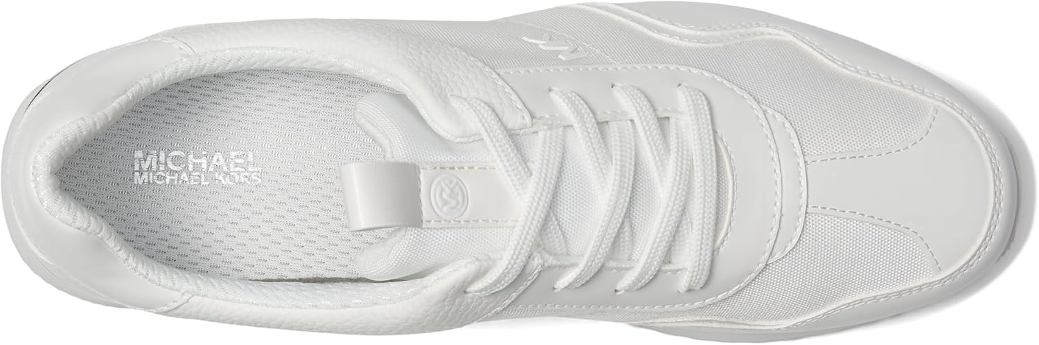 Michael Kors Women's Raina Trainer, Solid Mixed Materials/Optic White, 7 - Image 2