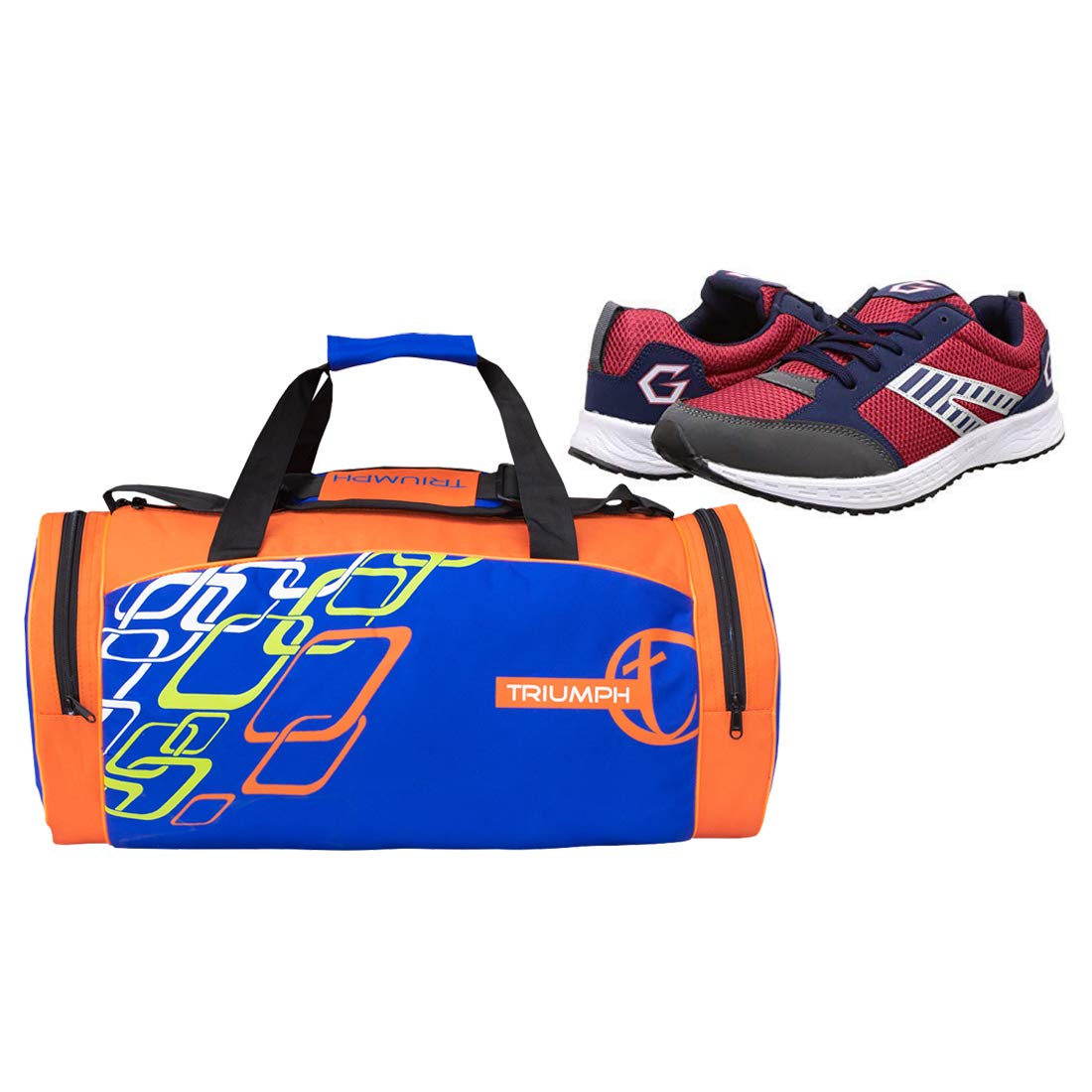 GOWINNx-2 Red/Blue Size-7 With Triumph Gym Bag Rounder-2 Pro-77 Royal/Orange