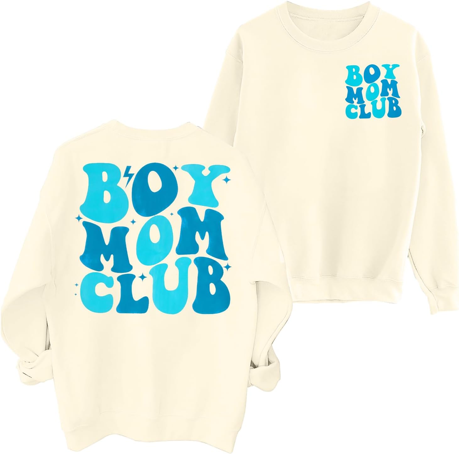 MOUSYA Women Boy Mom Club Sweatshirt Mommy Mom Bruh Pullover Mama Life Lightweight Top Casual Long Sleeve Blouse Tees Apricot - Image 7