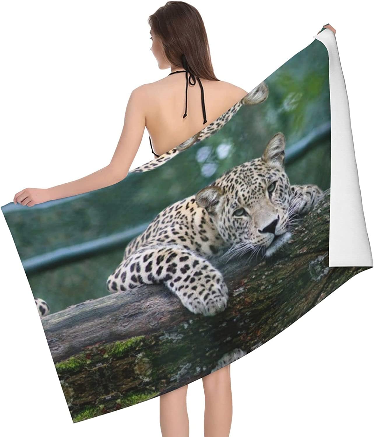 Serviette de Plage 200x200 cm Animal, Serviette de Piscine Microfibre pour Femme Homme, Couverture de Plage Grande Guépard, Drap de Plage Légère Portable pour Natation Voyage X980