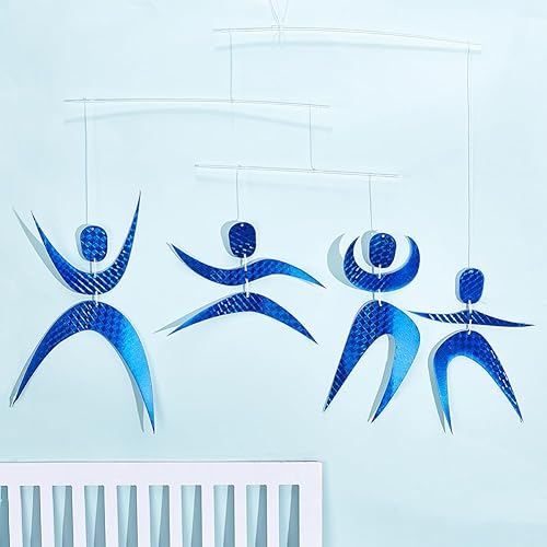 Miniatura 7 de WEBEEDY Kit móvil colgante para bricolaje, bailarines Montessori, campanilla de viento móvil, kit móvil para decoración de guardería, decoración de