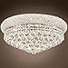 Bagel Design 10 Light 20" Chrome Flush Mount with Clear Swarovski Crystals