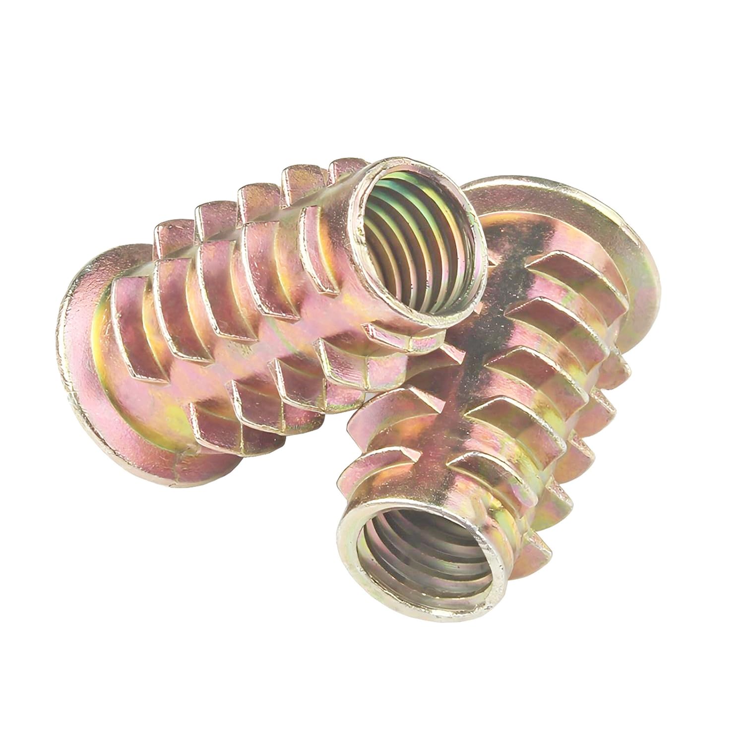 Qrity Dadi a Testa Esagonale Filettati in Lega di Zinco, 20 Pezzi M8 x 13mm Dadi con Inserto Filettato, Dadi Filettati per Legno per Mobili