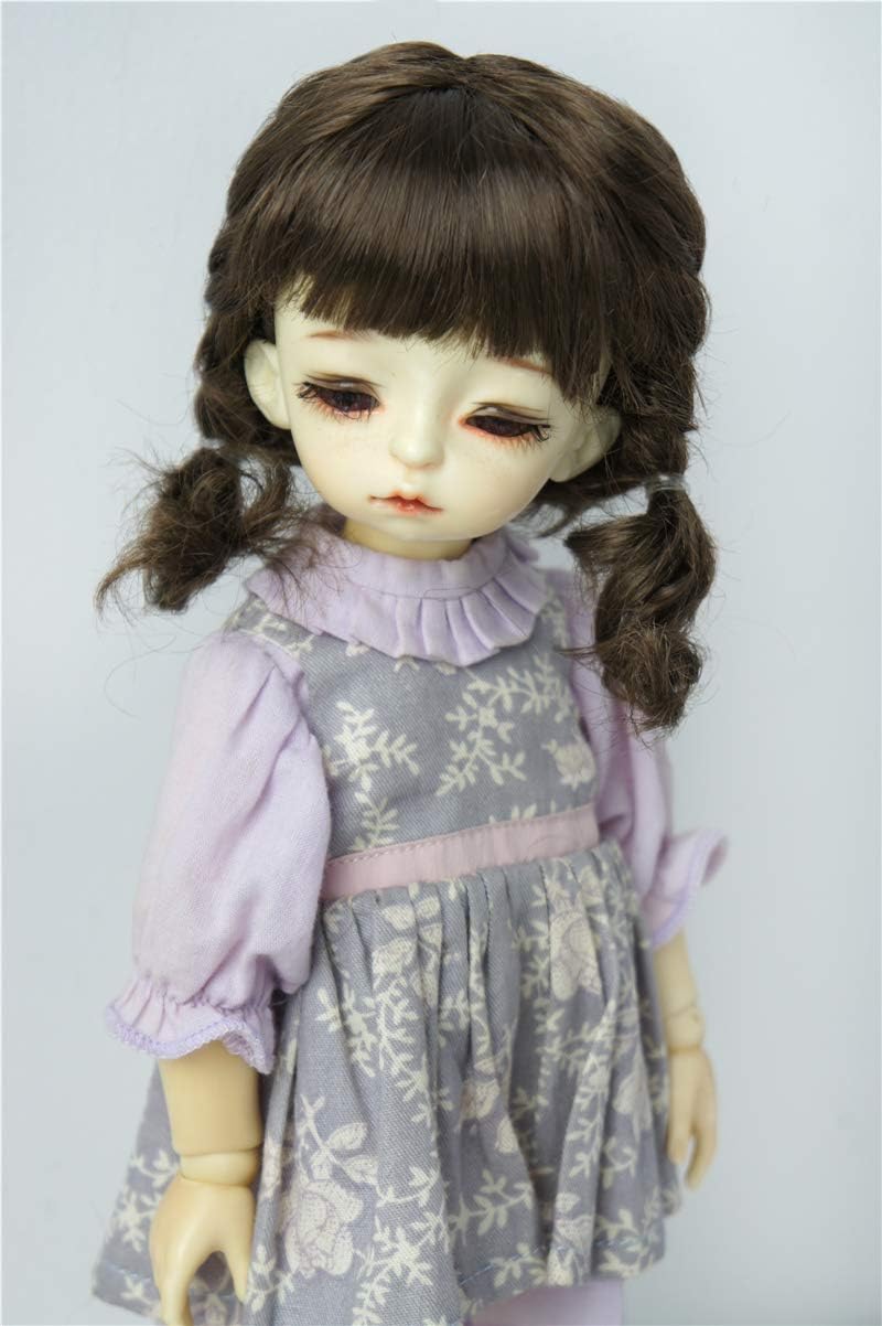 Doll Wigs JD571 16-18CM 6-7inch Smart Braid Mini Ana Synthetic Mohair YOSD BJD Doll Wigs (Brunette, 6-7inch)