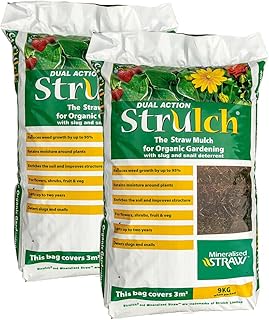 YouGarden 2 x 100L Strulch Straw Mulch in 9kg Bags, Natural Straw Mulch ...