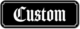 Custom Name Plate for Club Car Tempo Golf Cart - Replacement Decal Badge Emblem - Personalized Text - Multiple Color Options - Old English Design - Made in The USA - Size 7.75" x 2.7"