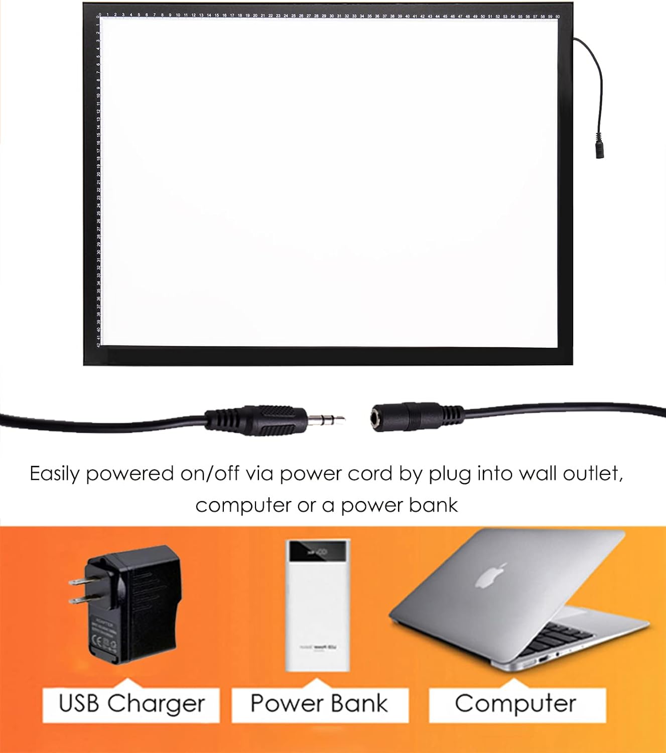 Upgraded A2 Light Pad, 3 Colors Light Setting Large Size Ultra-Thin Light Board for Diamond Painting, Stepless Adjusted Dimmable Brightness Drawing Board with Clips and Magnet