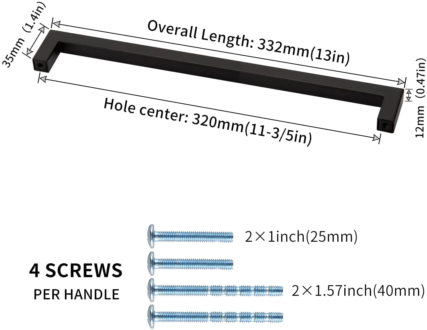 LONTAN 10 Pezzi Maniglie per Mobili da Cucina 320mm Maniglie Cassetti Maniglie Armadio Maniglie Cucina Maniglie Armadio Cameretta Maniglie per Armadi e Mobili Maniglia Nera in Acciaio Inossidabile