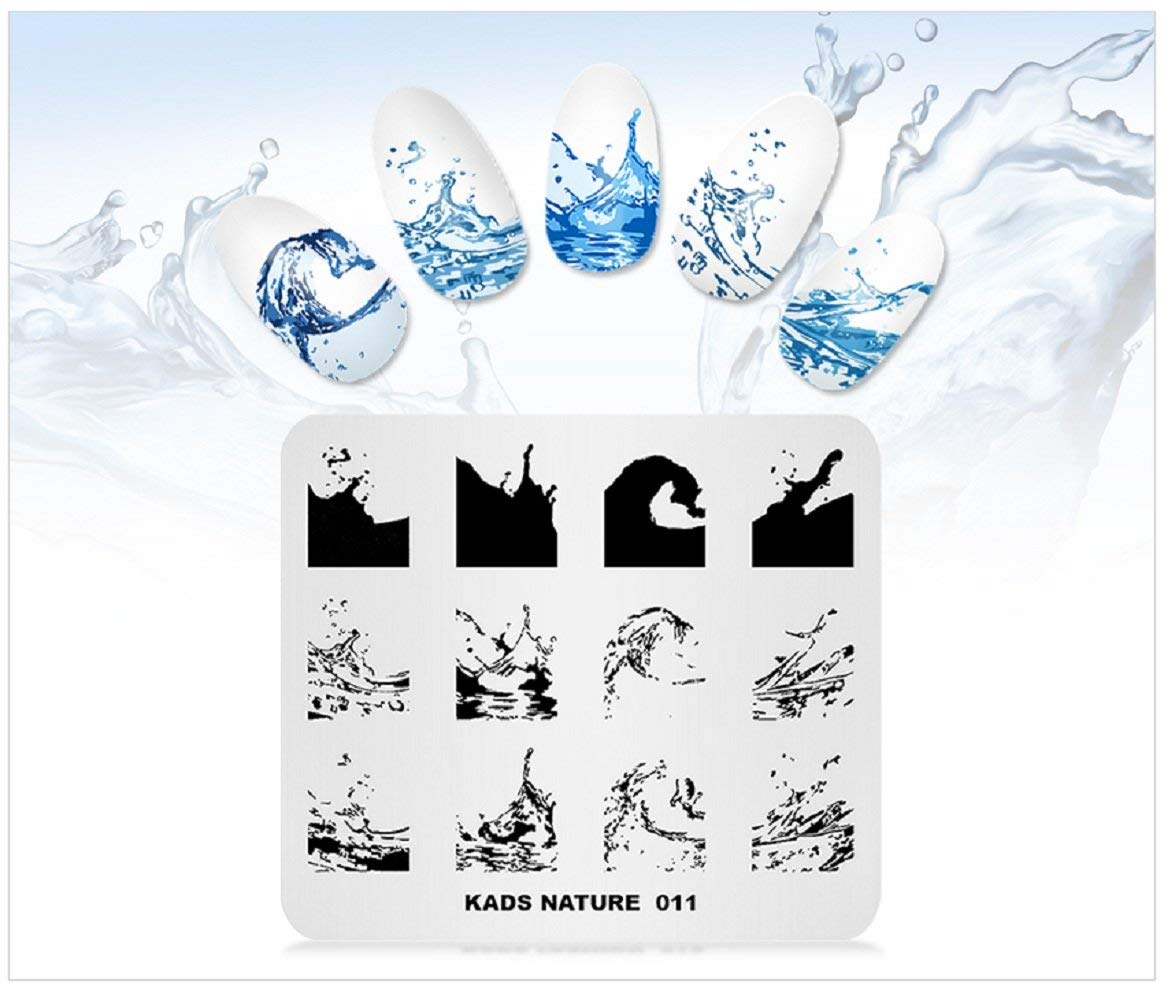 KADS Nail Stamping Piatto Oceno Natura Nail Art Timbro Template DIY Image Template Manicure Stamping Plate Stencil Tools (NA011)
