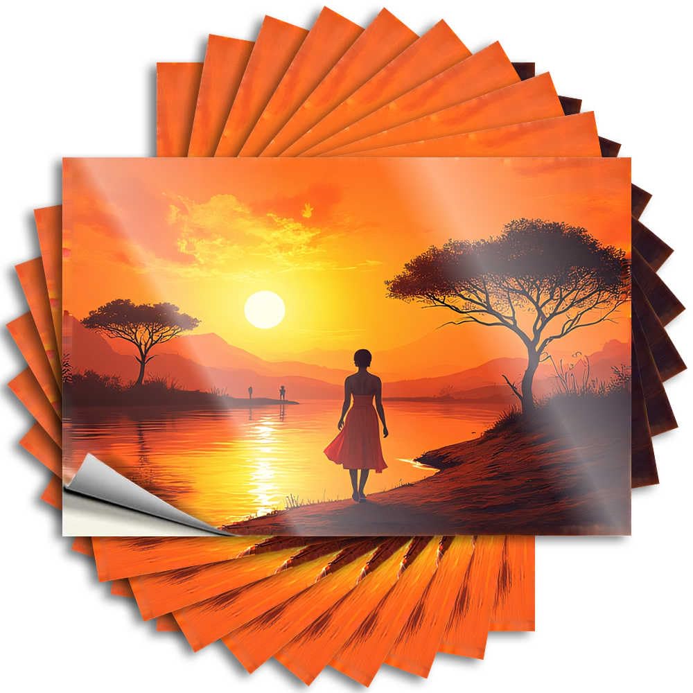 Abipuir - Sunset Serenity Funny Bumper Stickers, 10 Christmas Car Stickers (8 x 12 cm)