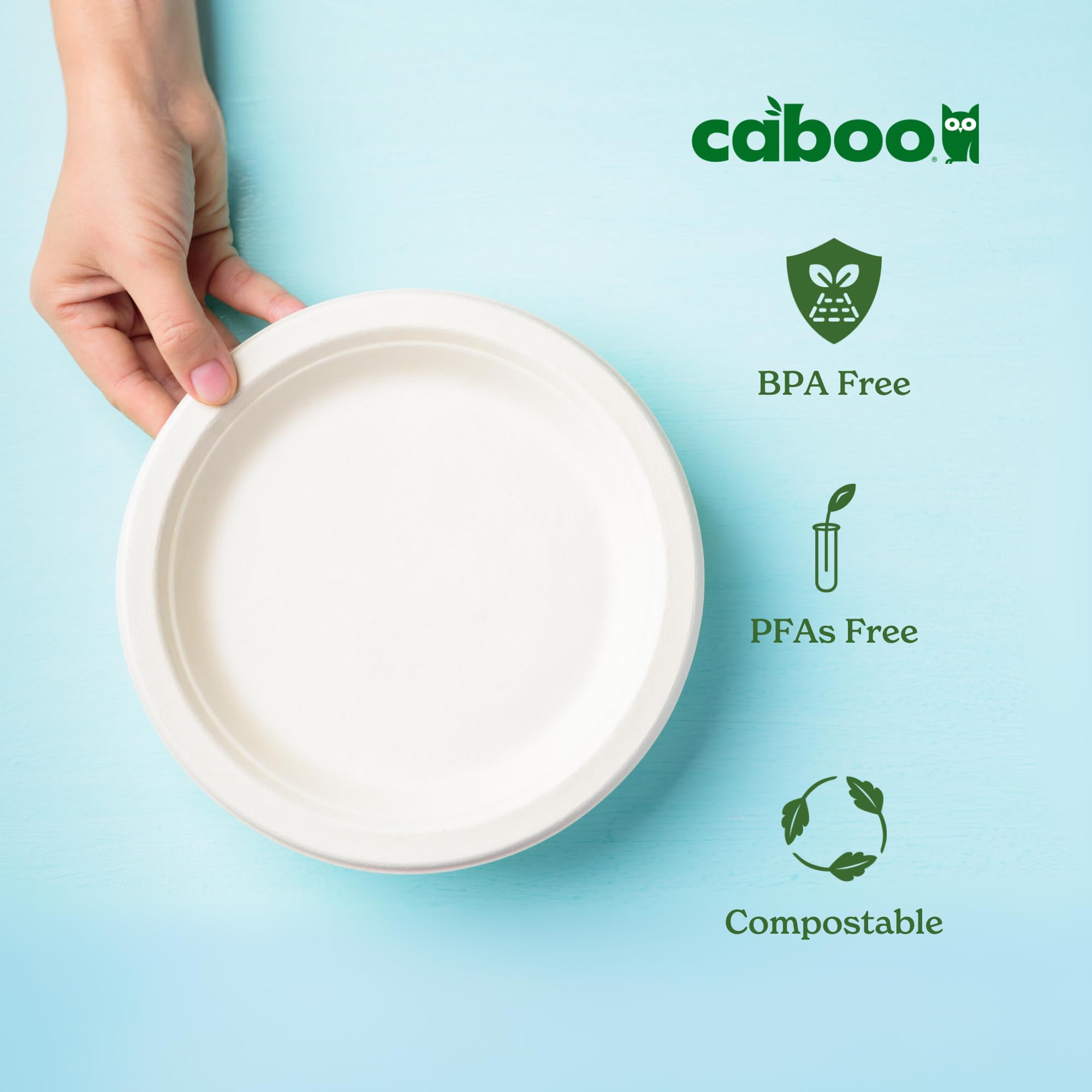 Eco-Friendly Bamboo Paper Plates - 125 Pack -3 Eco-Friendly Bamboo Paper Plates - 125 Pack -3
