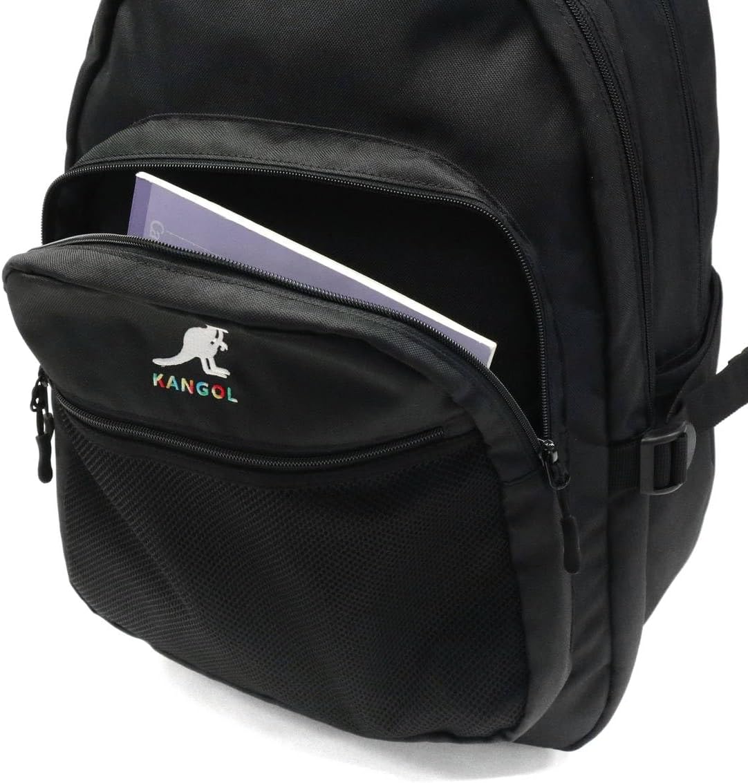 Kangol Backpack, Embroidered Logo, Mesh Pocket, 2 Layers, Lightweight, Multi-functional, Can Store a PC, Multi