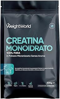Creatina Monoidrata in Polvere 100% Pura, Vegana, 100 Dosi, Fattore di Maglia 200, 1 Solo Misurino al Giorno, Creatina in Polvere Micronizzata da 300g con Misurino, Pre Workout, Intra e Post Workout