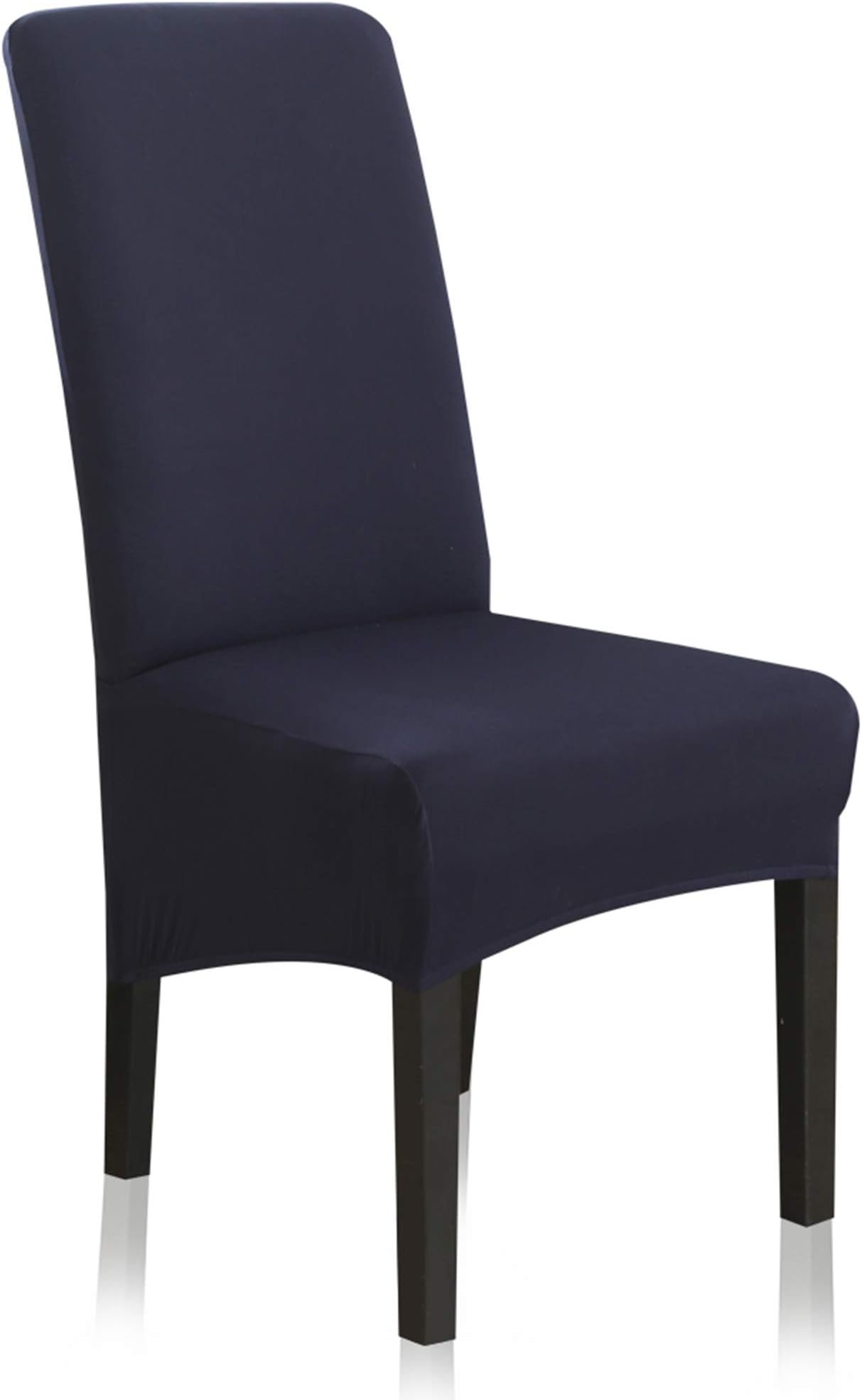 Stretch Dining Chair Slipcovers, XL/Oversized Removable Washable Soft Spandex Extra Large Dining Room Chair Covers for Kitchen Hotel Table Banquet Solid Color (4 Per Set, Navy)