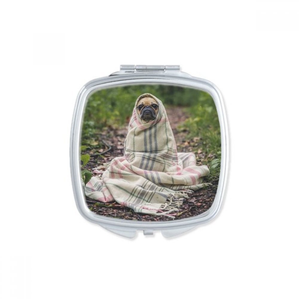 Miroir de poche fait main chien mignon pour corriger son maquillage facilement