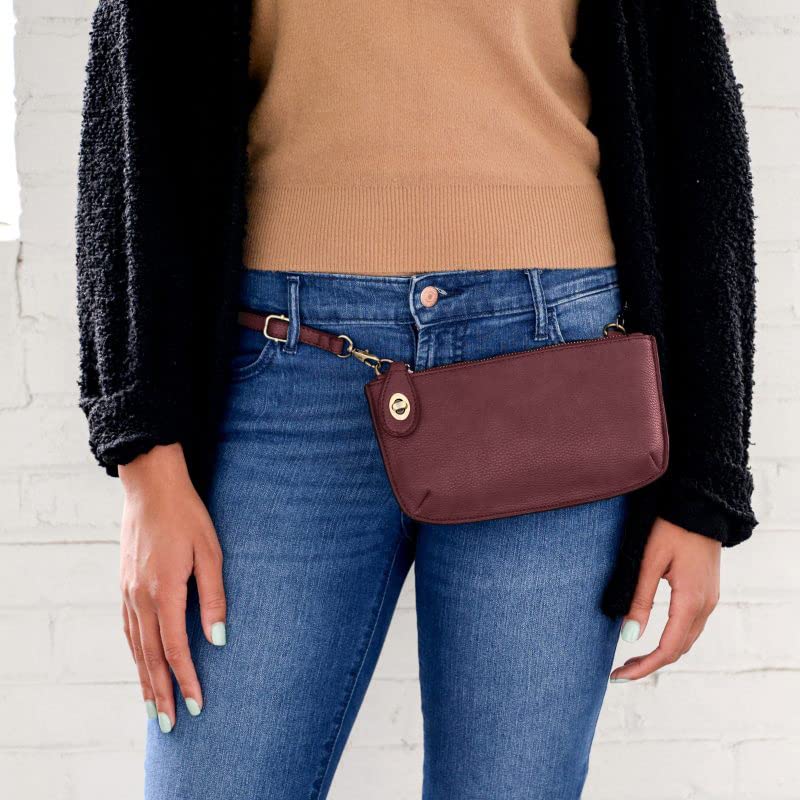Image of Joy Susan Women's Fashion Purse Mini Crossbody Wristlet Clutch Handbag - Plum