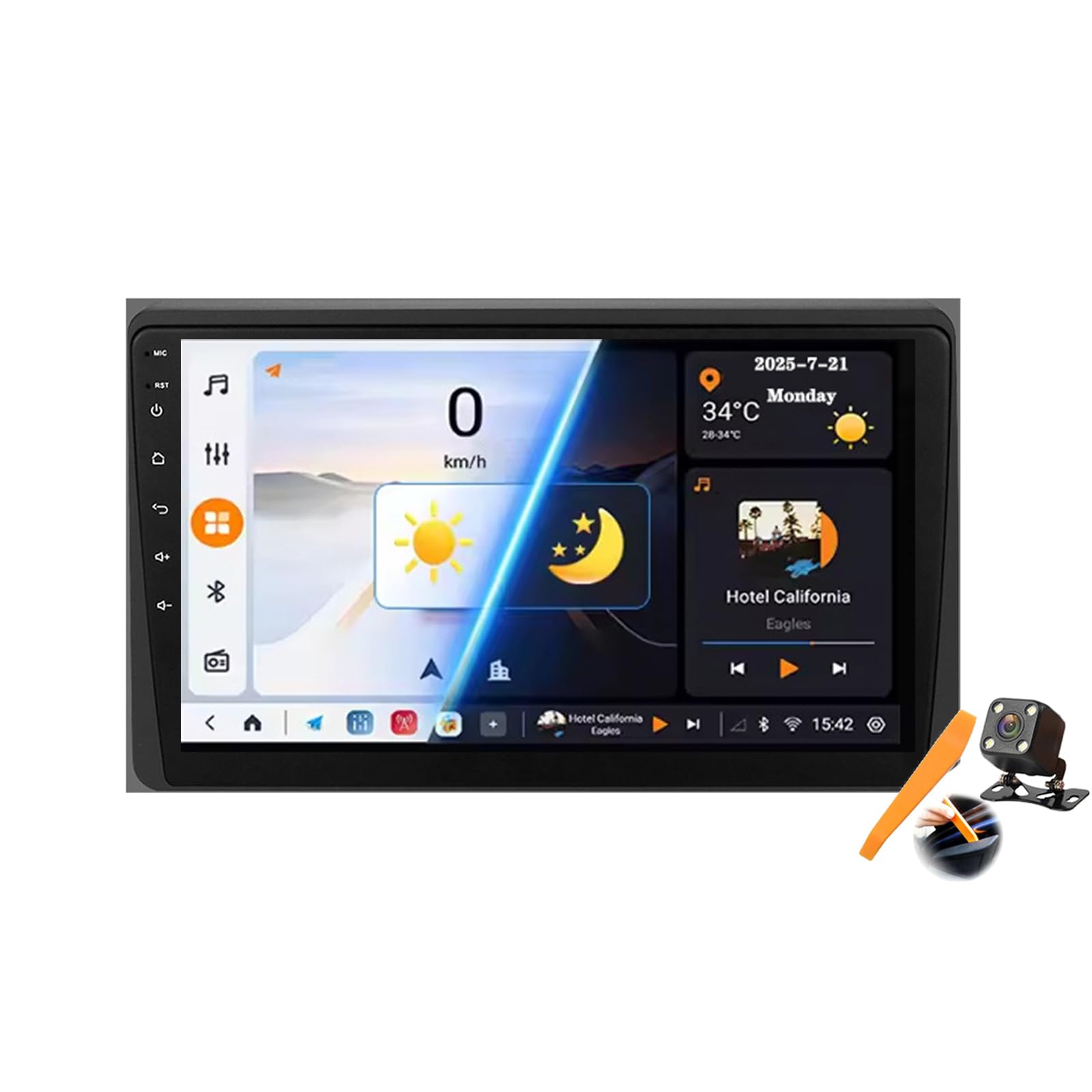 Carplay Android Auto inalámbrico en este autorradio 2 DIN Android 15.0 de 10'' 8