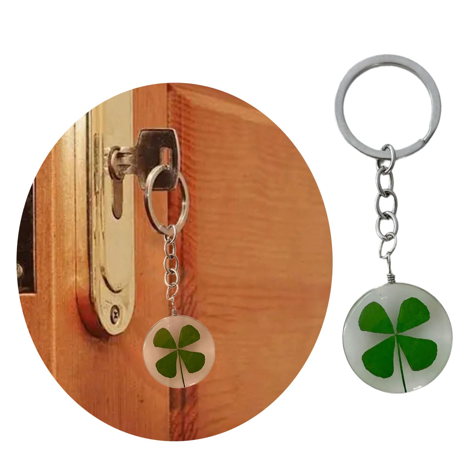 LAMDNL Four Leaf Clovers Phone Chain Handmade Lucky Clovers Cellphone Charm Keychain Pendant Accessory for Phones and Purses
