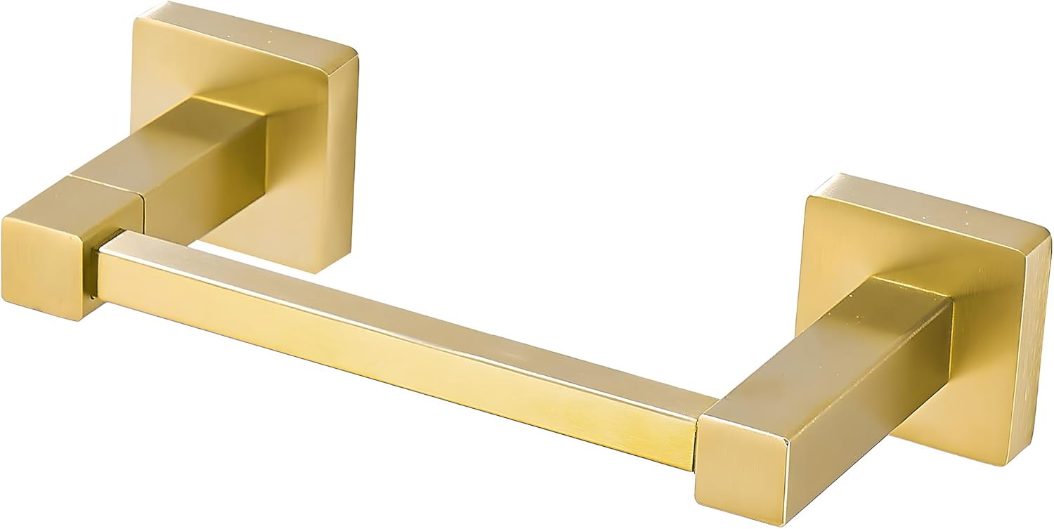 Leyden Brushed Gold Toilet Paper Holder, Modern Wall