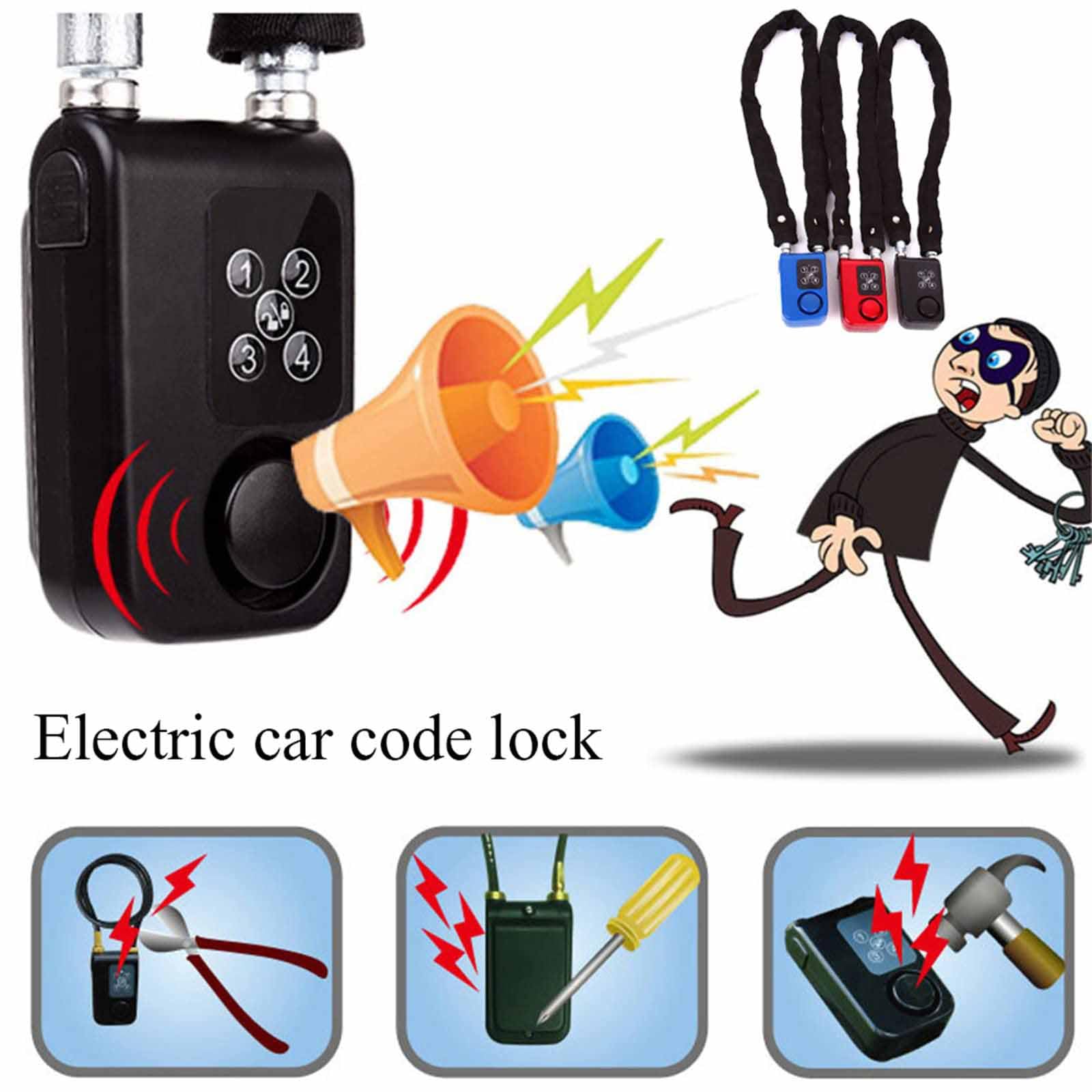 Lucchetto A Catena Per Bicicletta Intelligente - Lucchetto Antifurto Senza Chiave Da 80 Cm Con Password, Acciaio Antitaglio Spesso 6 Mm, Allarme Vibrazione, Impermeabile IP44, Alimentato A Batteria