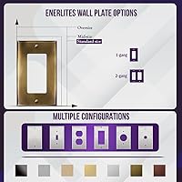 Vista 5 de ENERLITES Placa decorativa de pared metálica para interruptor o tomacorriente, acero inoxidable 201, tapa de tomacorriente, resistente a