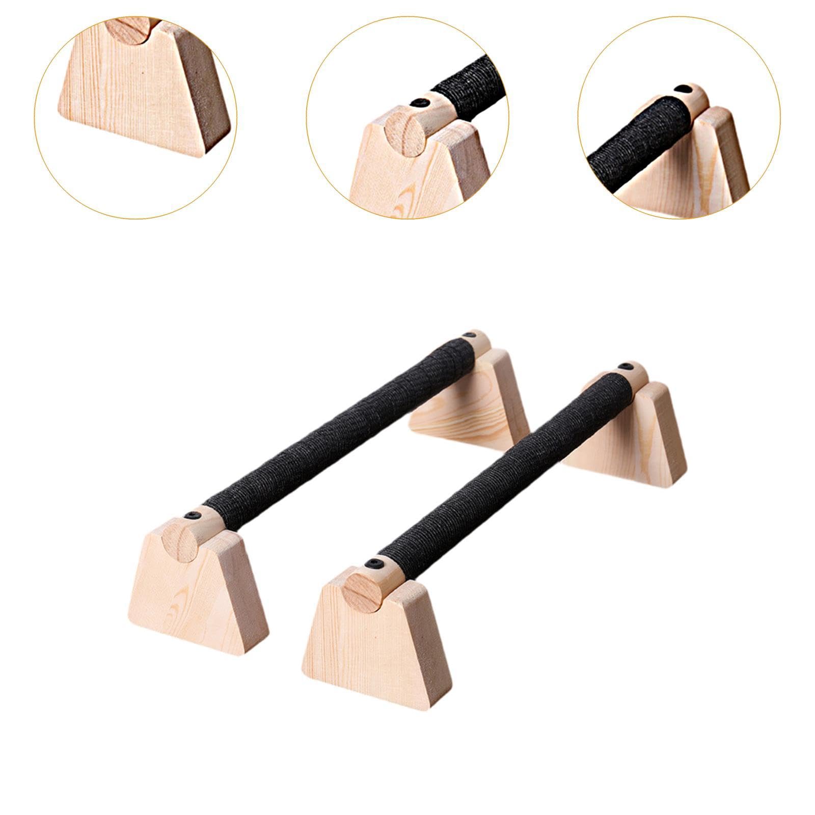 2 Pezzi di Barra per Flessioni in Legno, Parallele, Maniglie per Flessioni, Supporto Antiscivolo Portatile per Esercizi di Ginnastica E Allenamento.