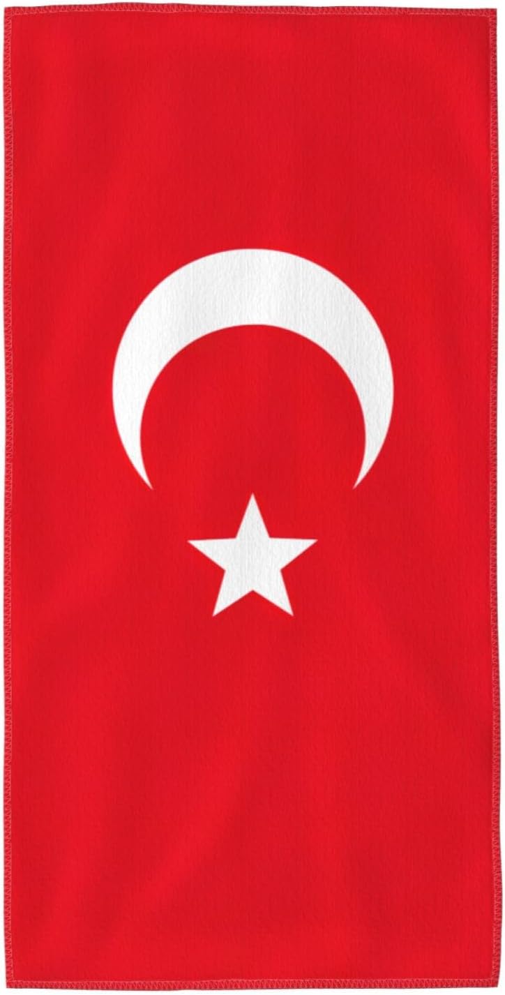 Flag of Turkey Print Hand Towels for Kitchen, Decorative Bathroom Towels Decor Farmhouse Cute for Men Women Gifts