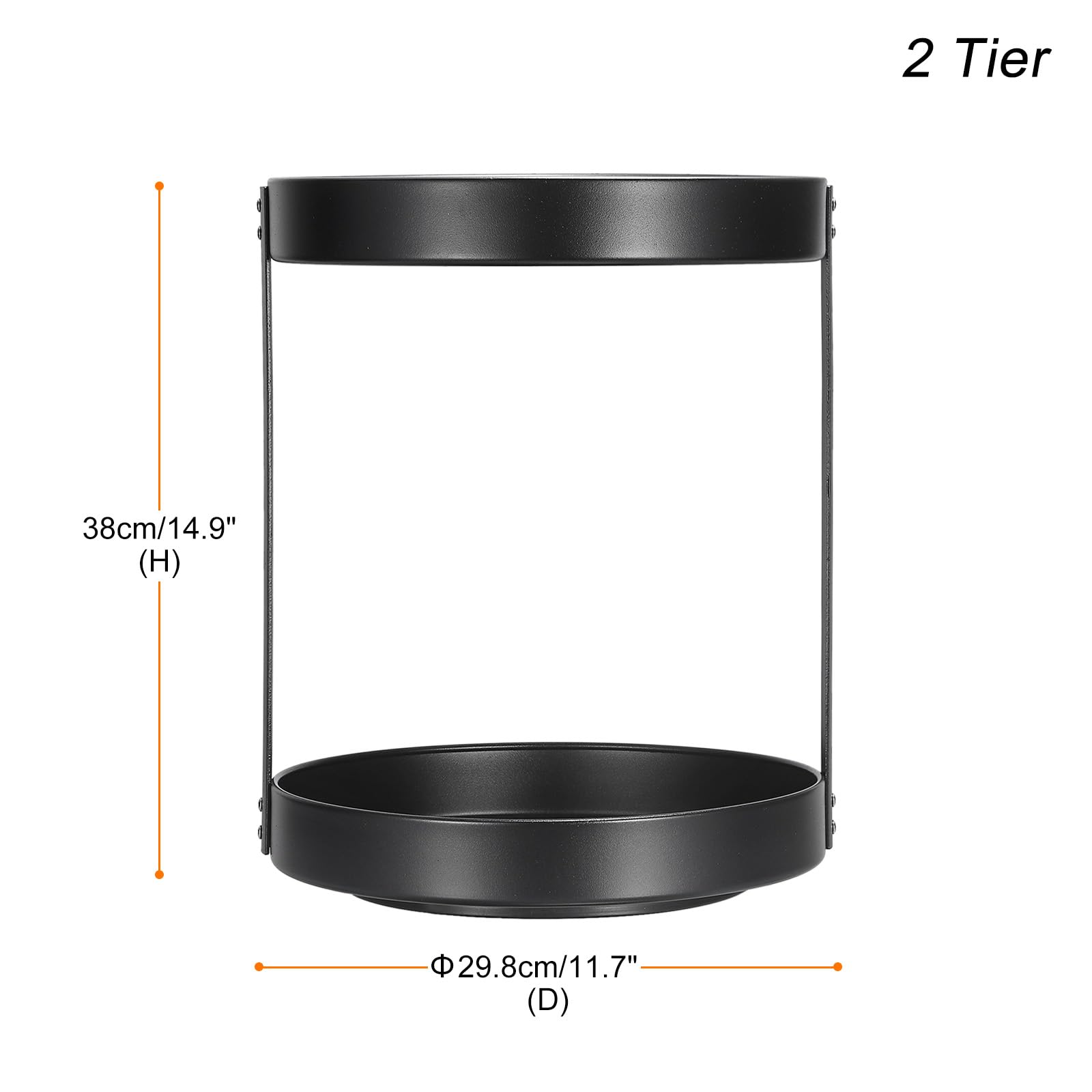 sourcing map Lazy Susan Organiseur 2 Niveau Plateau Tournant Rotatif Noir