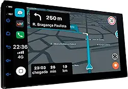 Central Multimídia Android 7pol Roadstar CarPlay AndroidAuto Rádio FM Espelha Full Touch GPS BT 32/2 GB Wi-Fi- RS815BR