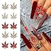 Maple Leaf Shiny Crystal Alloy Leaves Charms Rhinestones for Acrylic Nails Designs - Fall Gems Art Supplies for Women Autumn Thanksgiving DIY Manicure Accessories
