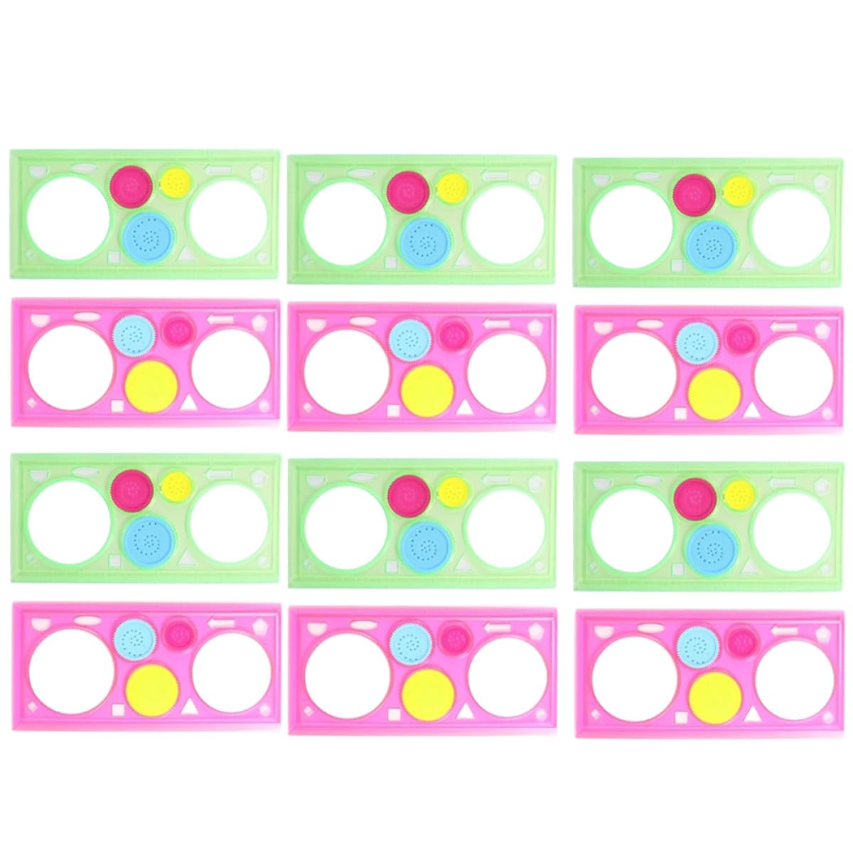 Plantillas de pintura infantiles pack 12 reglas de plástico coloridas para estudiantes