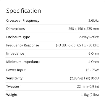 Q ACOUSTICS 3010i Compact Bookshelf Speakers Pair Carbon Black - Featuring 2-way Reflex Enclosure Type, 100mm (4) Bass Driver, and 22mm (0.9) Tweeter - Stereo Hifi/Passive