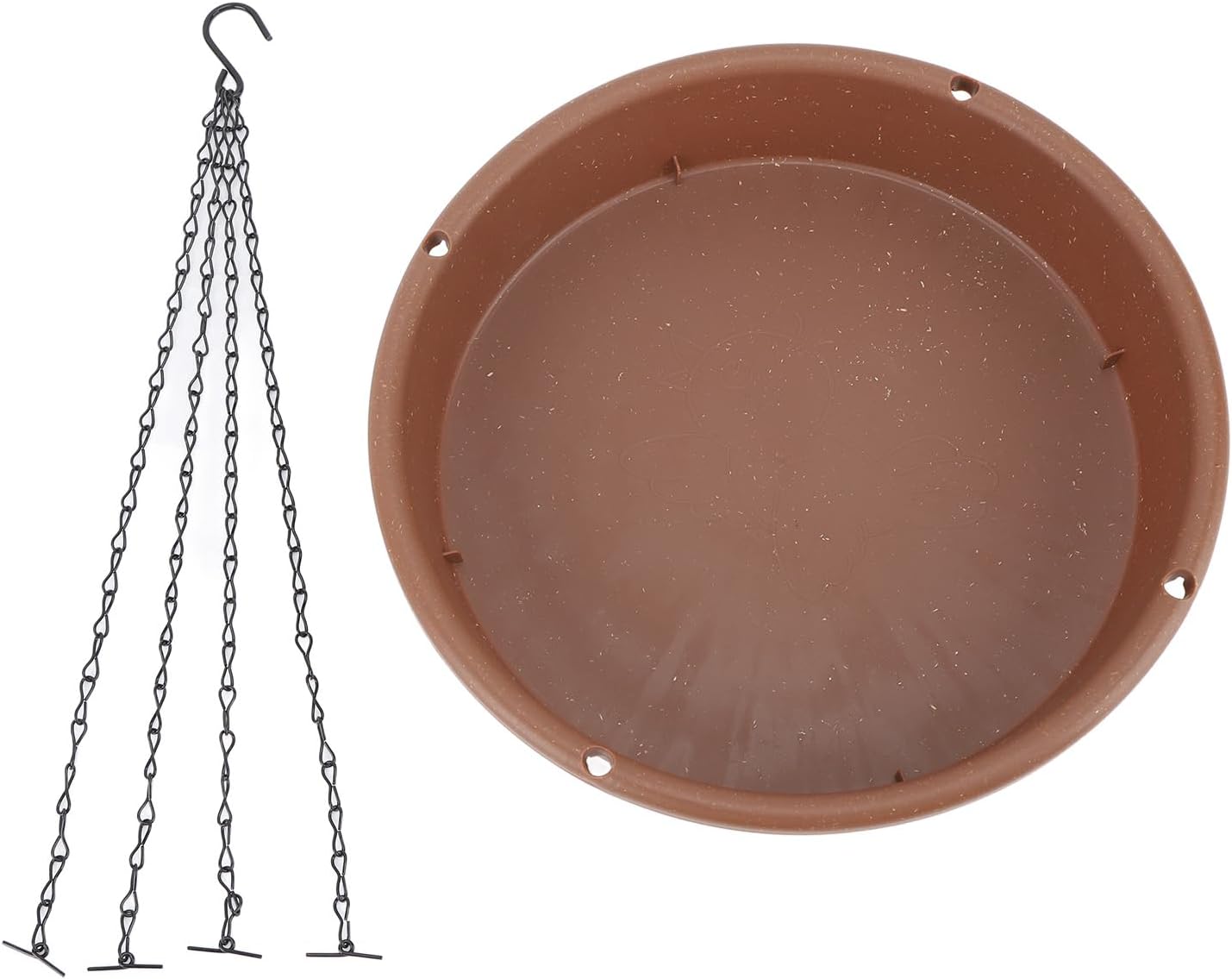 Solar Bird Bath Fountain Pump, Hanging Style Metal Bowl with 6 Nozzles, 12 Inch Basin - Solar Powered, Energy Saving Outdoor Garden Patio Decor