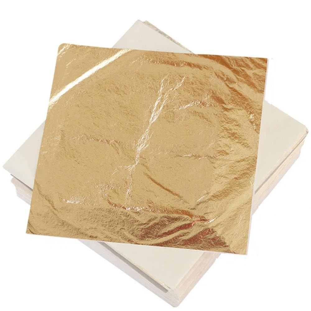 100 Stück/1000 Stück Blattgold-Imitat, Blattgold, Blätter, Vergoldung, Kupferblatt, 16/14 cm, für Kunsthandwerk, vergoldete Heimdekoration